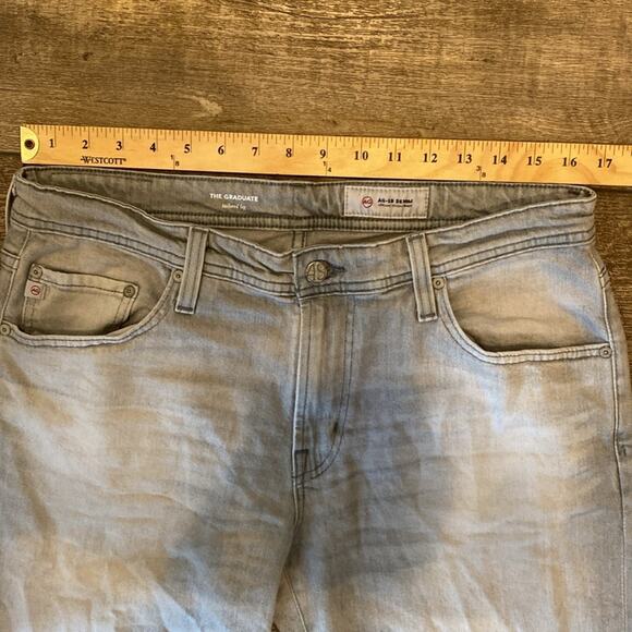 AG Adriano Goldschmied Graduate Tailored Leg Jean Light Gray Wash Size 34 - Picture 5 of 12
